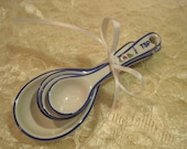 Cherry Blossom Handpainted Porcelain Measuring Spoon Set Shower Favors