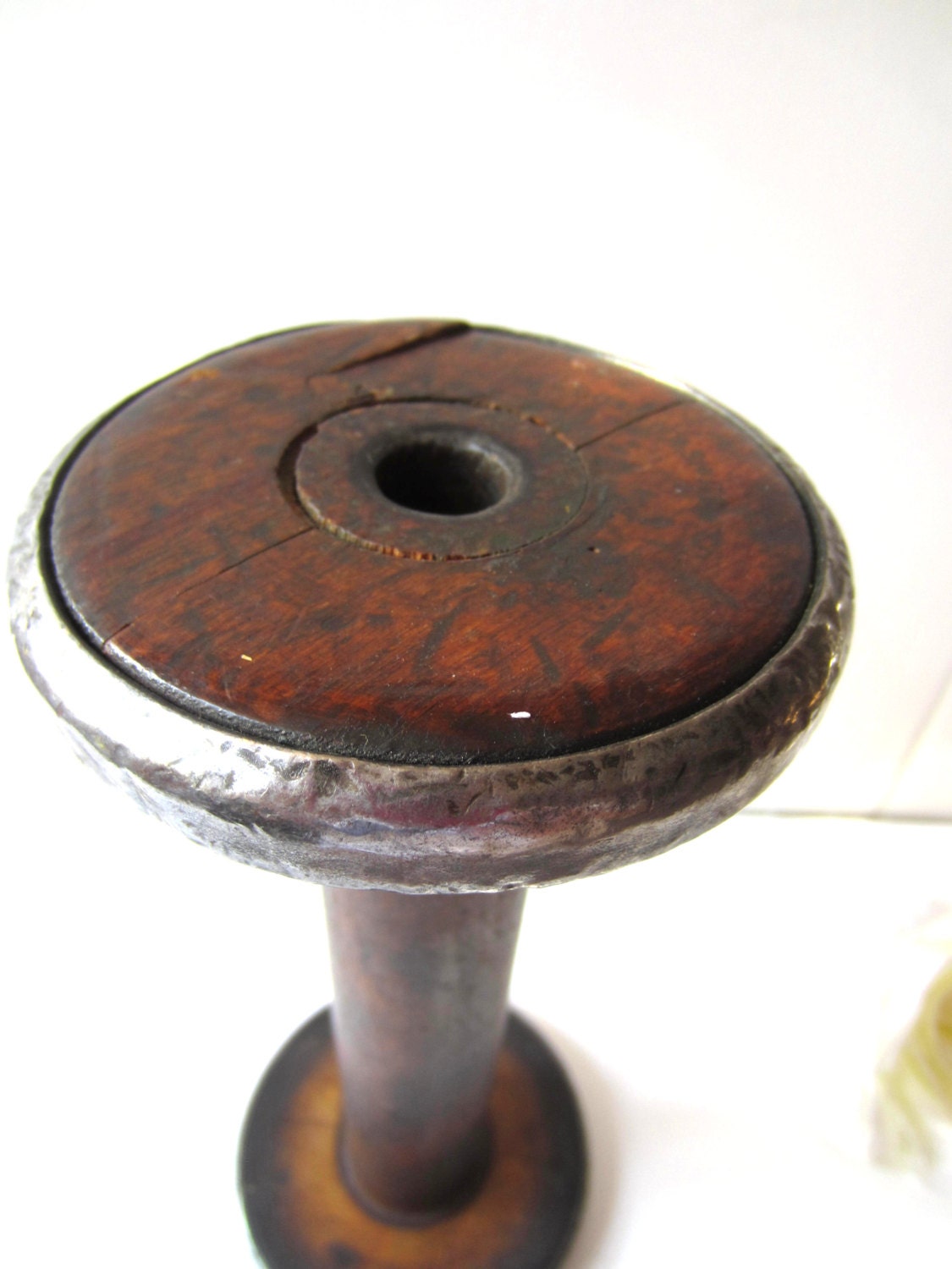Great Wooden and Metal Spool/ Bobbin
