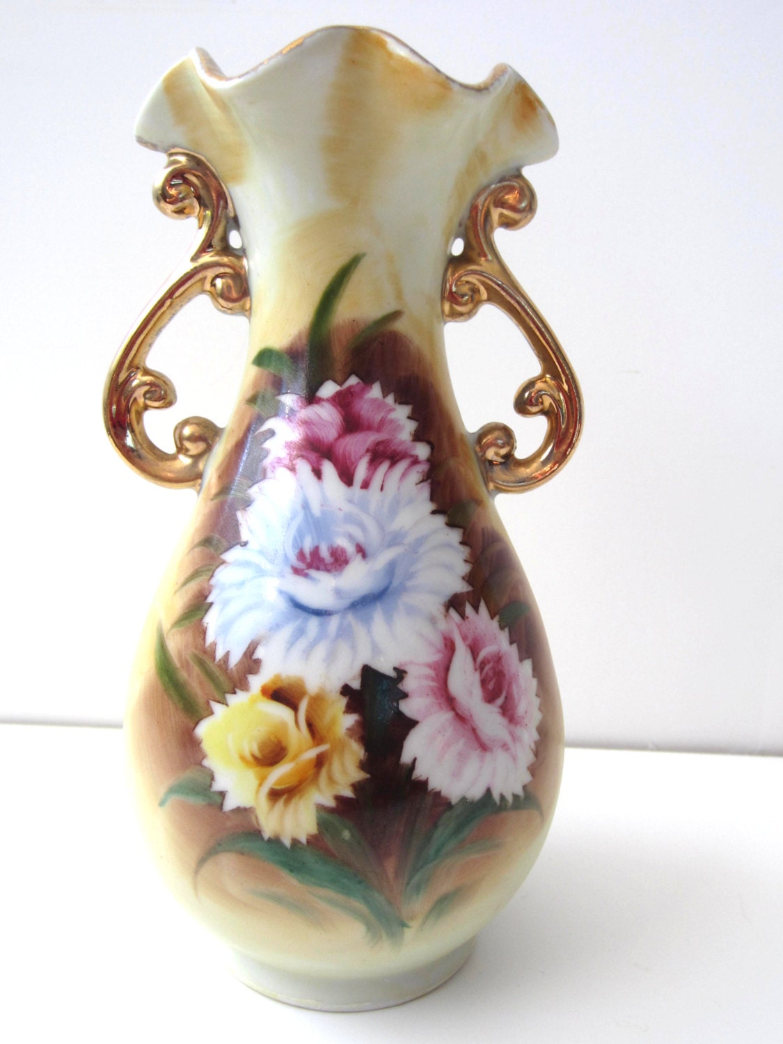 Beautiful Painted Enesco Vase Made in Japan
