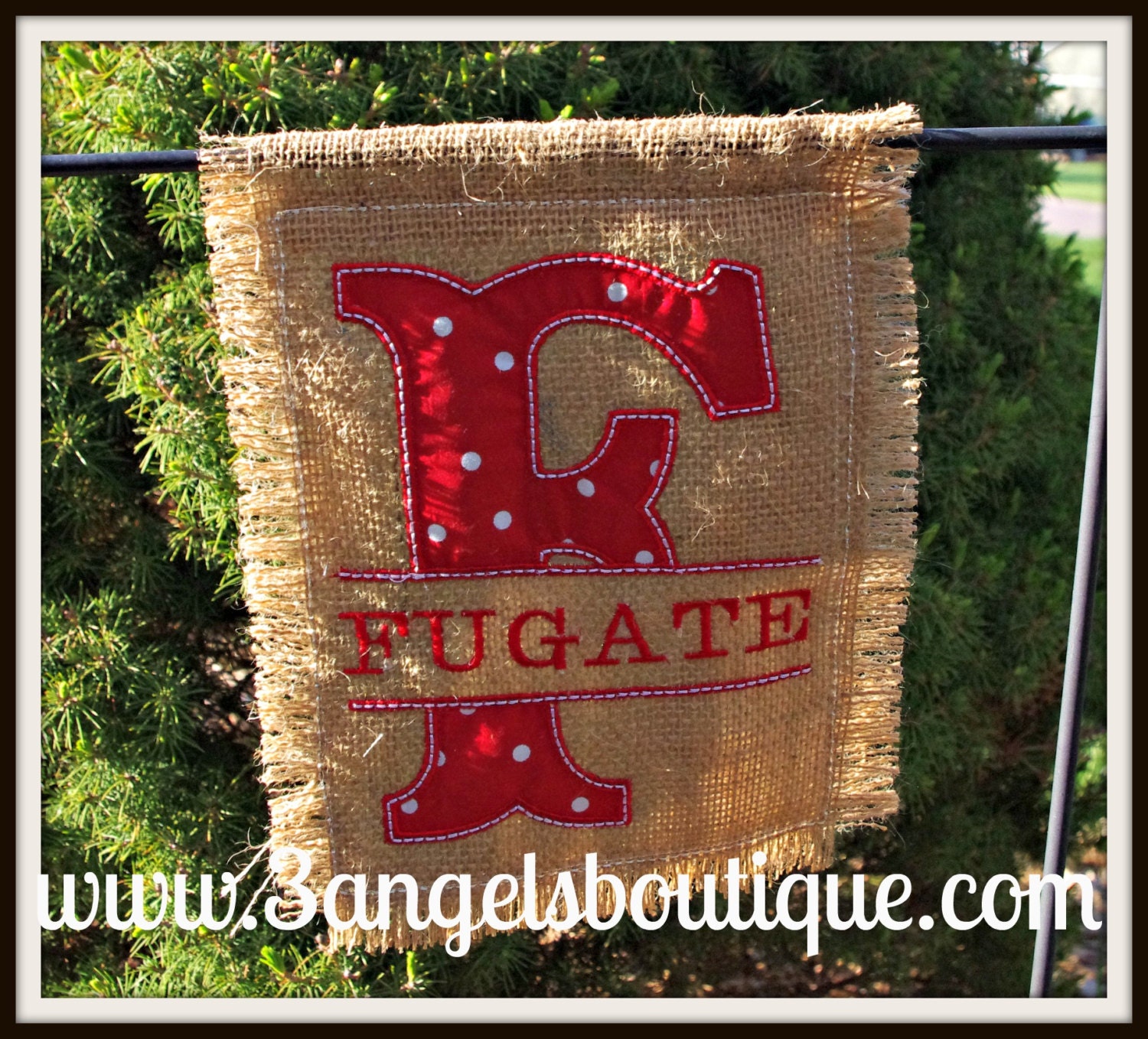 Personalized Mini Burlap Garden Flag-perfect for a plant stake