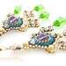 Beaded Chandelier Earrings, Gold Earrings, Purple Earrings, Champagne Pearls, Crystal, OOAK Statement Earrings, Handmade by JeannieRichard