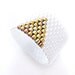 White Beaded Ring, Gold Triangle Ring, Geometric Ring Band, Beaded Ring Band, Gold Arrow Ring, OOAK Ring, Handmade by JeannieRichard