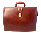 Vintage, Brown Leather Briefcase, Men's Briefcase, Attache, Laptop Bag, Computer Bag