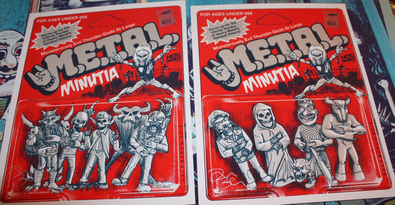 M.E.T.A.L. Minutia - Metal Mascots x M.U.S.C.L.E. mashup Art Print Set (of 2) Matching Numbered Editions of 50
