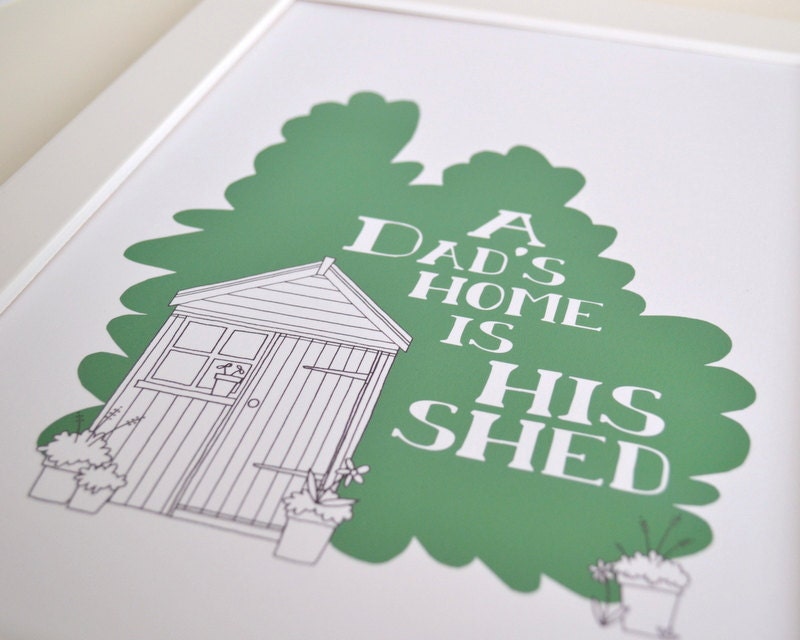 Dad's Shed Print - also available as Grandad version