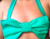 turquoise green bow bandeau