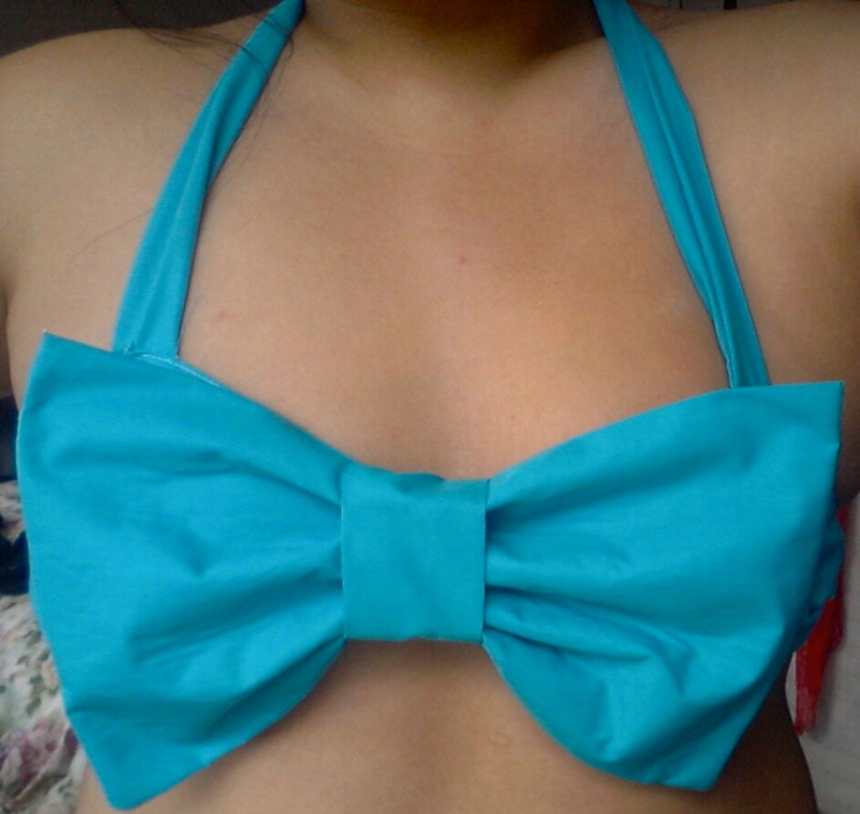 teal bow bandeau