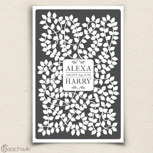 Wedding Guest Book Alternative - The Vinwik - A Peachwik Interactive Art Print - 250 guest sign in - vineyard and winery weddings