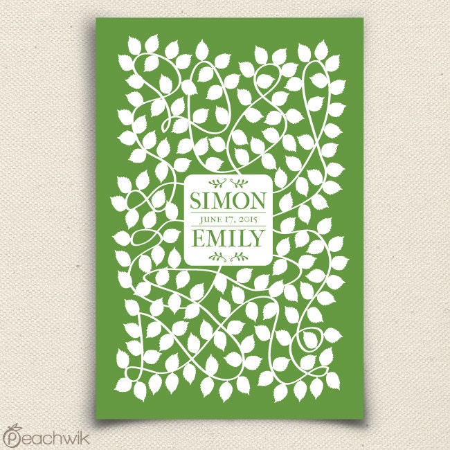Wedding Guest Book Alternative - The Vinwik - A Peachwik Interactive Art Print - 150 guest sign in - romantic vineyard and winery weddings