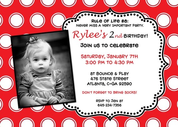 Olivia The Pig Birthday Invitation. Printable Red Polka Dot Olivia Invitation. Il_570xn