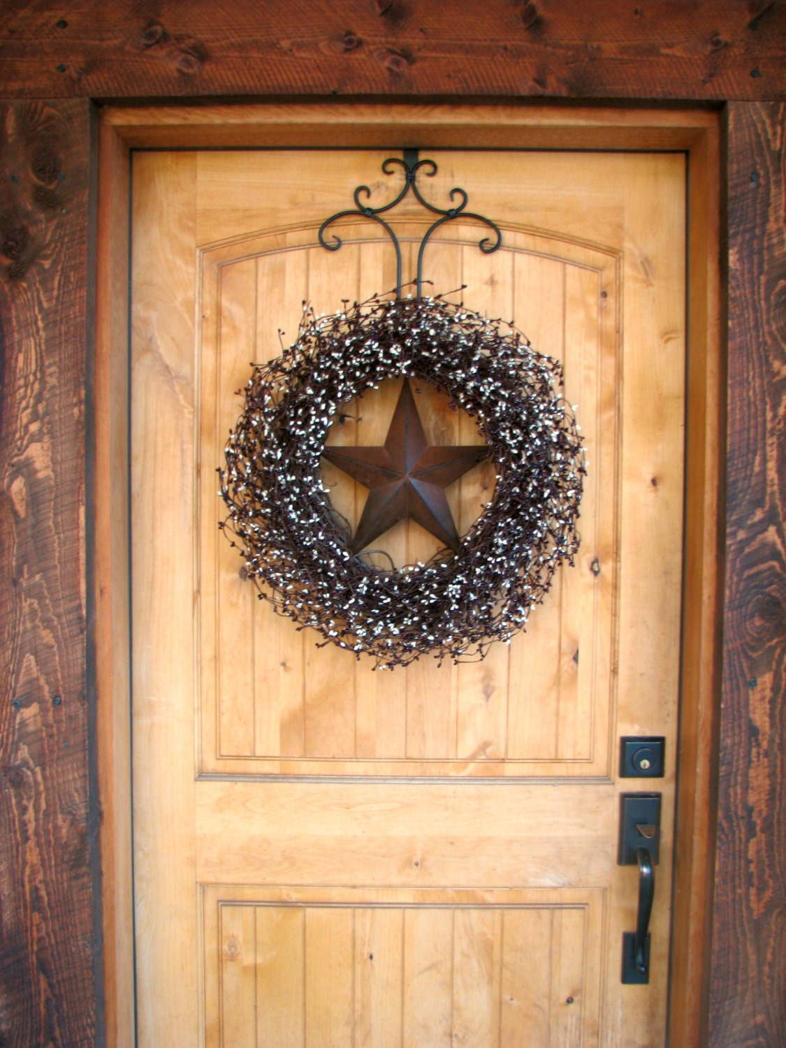 LARGE Burgundy & Vanilla BARN STAR Wreath-Americana Wreath-Rustic Primitive Country Decor-Scented Cran-Orange-or Choose your Scent