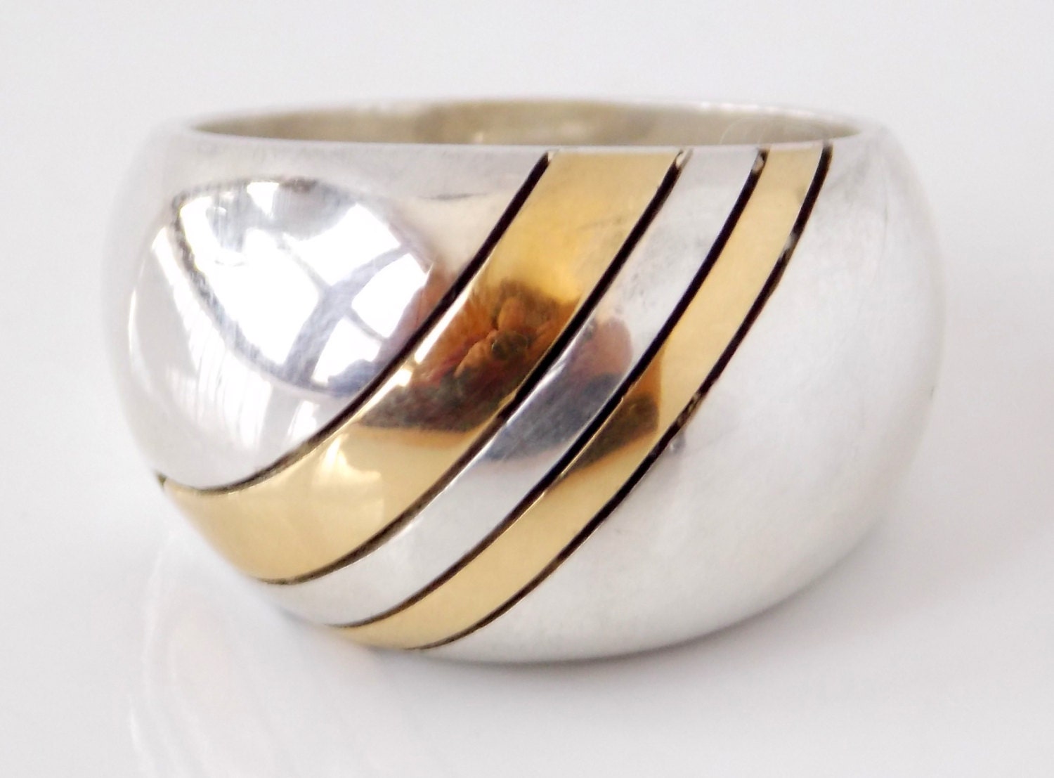Vintage Cartier 18kt Sterling Silver Dome Ring sz7