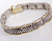 Sterling Silver, Modernist Textured Link Bracelet