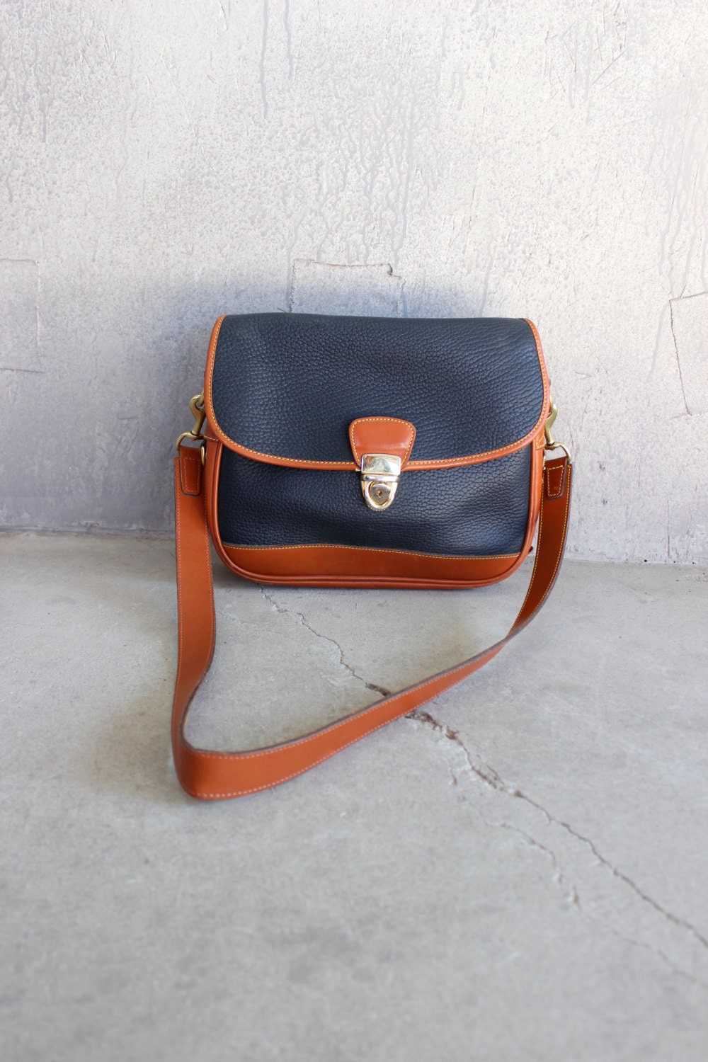 Vintage Dooney & Bourke Purse All Weather Leather Equestrian Handbag