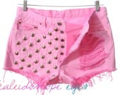 Vintage Levis 501 Pastel Dyed  DESTROYED Denim High Waist STUDDED Cut Off  Shorts XL