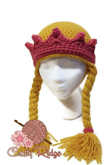 Crocheted Princess Hat with Braids