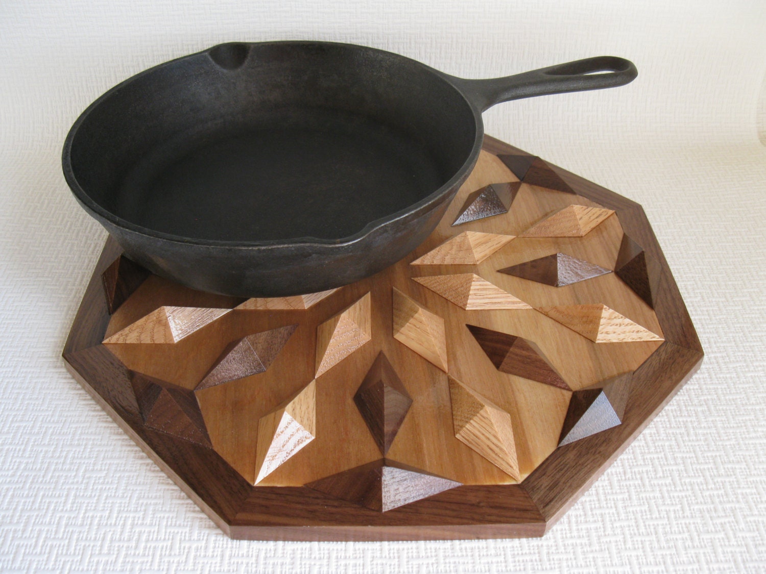 Wood hot pad, wall hanging, trivet, or centerpiece.  Wooden housewares.