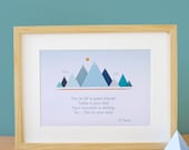 Mountains - Dr Seuss A4 Print