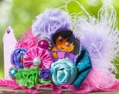Dora Birthday Crown - Party Hat - Photo Prop -  Couture Crown - Princess Dress Up - Birthday Hat