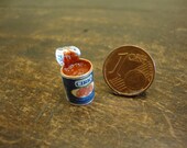 miniature cans tomato sauce, open 1 piece