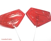Buy 6 Get 6 Free -  SUPERMAN  LOLLIPOPS - Hard Candy Lollipops - Party Favors