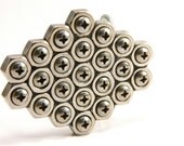 MENS OOAK Hex Nut Belt Buckle with ss screw heads