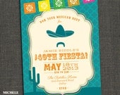 BIRTHDAY FIESTA INVITATION - any event - Printable or Printed for you