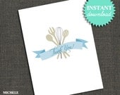 Kitchen Shower - Thank you Card - Printable - INSTANT DOWNLOAD