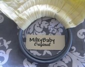 Baby ring sling toddler carrier wrap adjustable WHITE  base GRAY damask  tail -more fabric choices in my store   -one free pocket