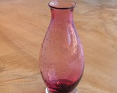 Hand Blown Glass Vase - Ruby Red Classic Bubble Bud Vase by Jonathan Winfisky