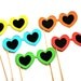 Photo Booth Props - Set of 5 heart sunglasses - Swiss Dot Design - bright colors, fun for summer