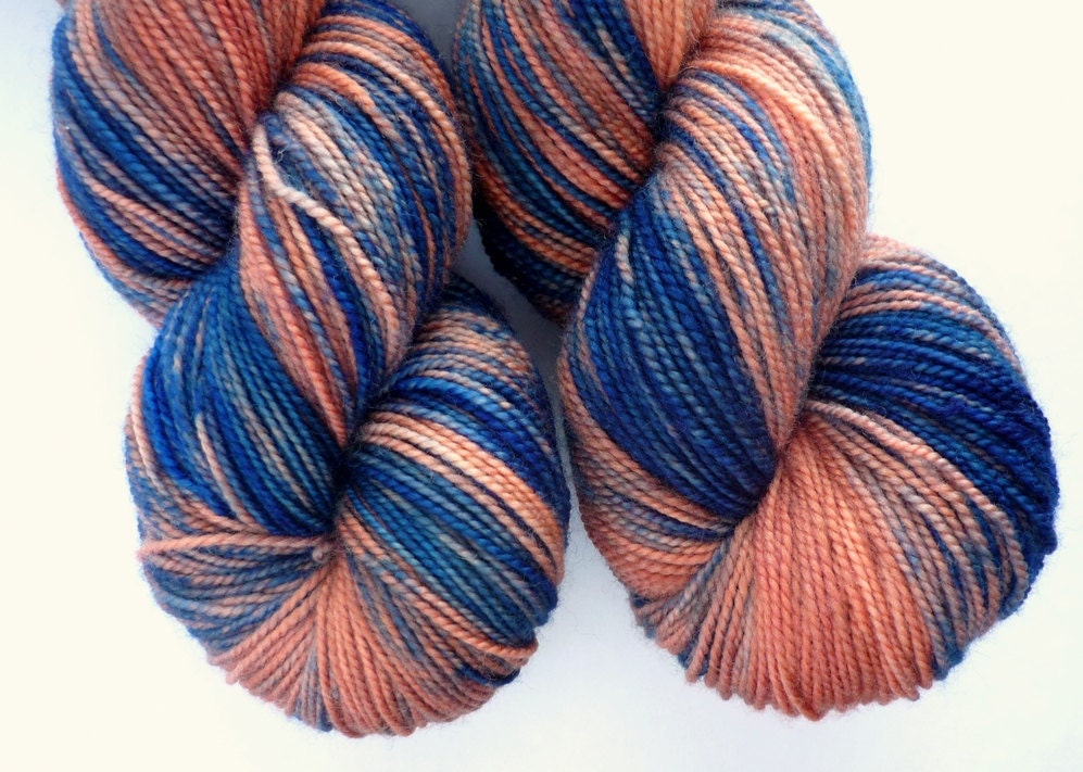Hand Sock Dyed Yarn - Superwash Merino Sock Weight in Uluru Colorway