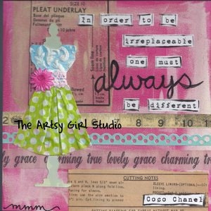 Always be Different 8x8 -  Mixed Media - Art Print