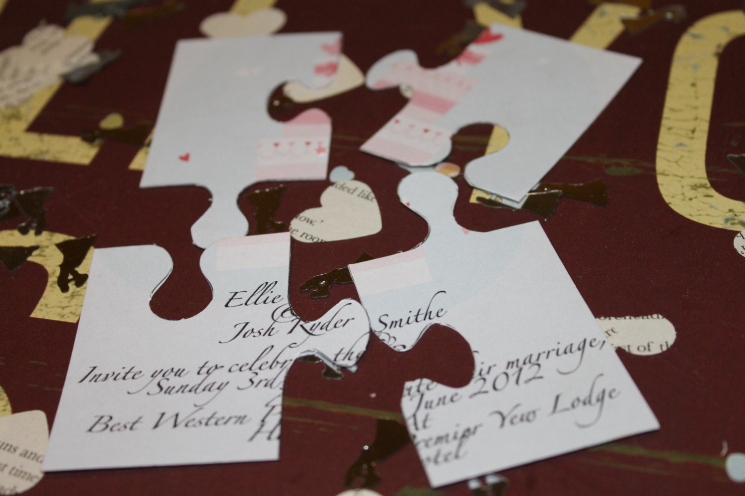 DIY Printable Jigsaw Wedding Invitations