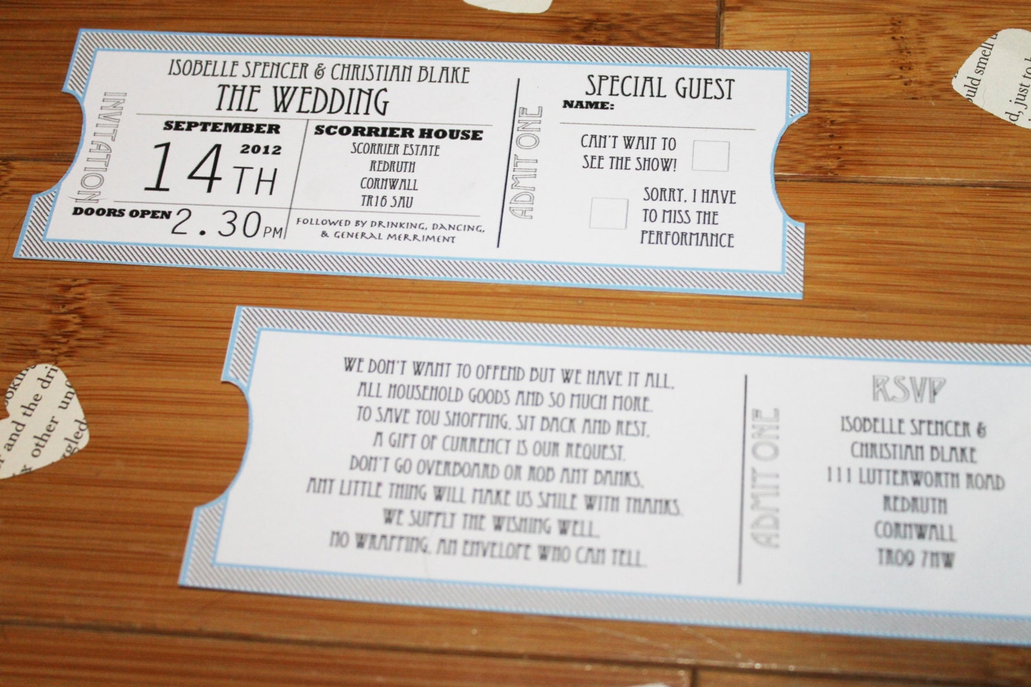 Cinema Ticket Invitation and RSVP Printable Template