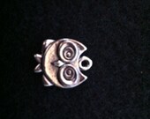 Vintage Silver Owl Charm, Teacher Necklace, Teacher Bracelet, Key Chain, Pendant, Bag Tag, Daughter, Niece, Big Sister, Bird Jewelry