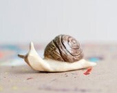 Snail Sculpture, Snail Totem Figurine, Clay Animals