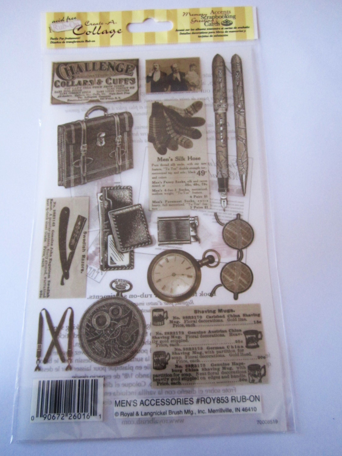 Scrapbooking Rub On Stickers - Men's Accessories