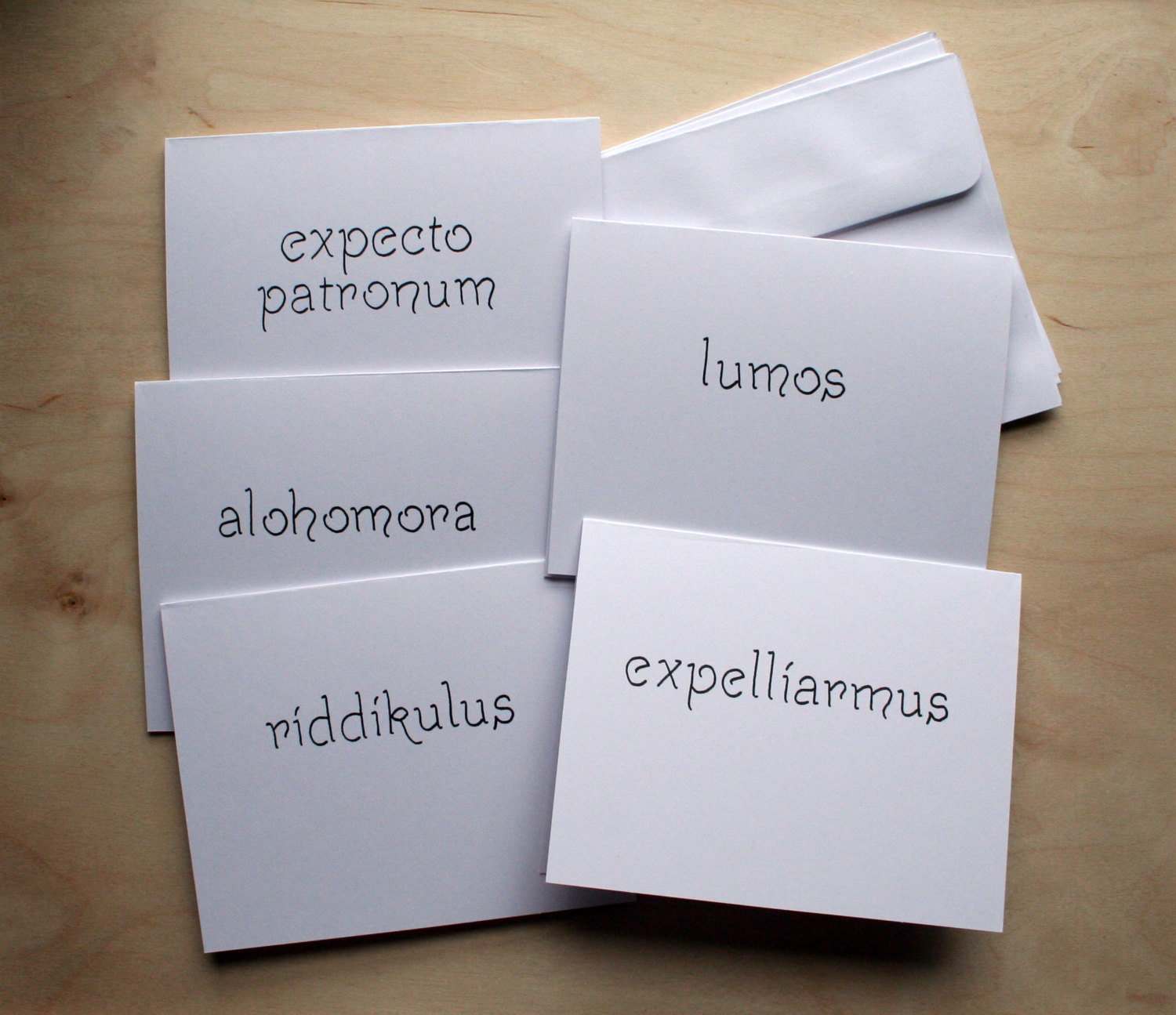 wizard spells -- harry potter card set of 5