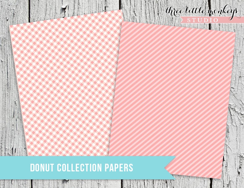Donut Shop Matching Scrapbook Scrap Book Papers Il_570xn