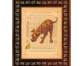 Irish Terrier Puppy and Frog Antique Book Page Art Print Home Decor Wall Decor 8"x10"
