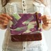 20% off - LEATHER clutch . make up purse - hand painted . Colorful and vivid colors