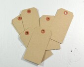 25 large KRAFT tags, 2 3/8 x 4 3/4 inches, 100% recycled, parcel tag, gift tag