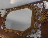 Vintage Syroco Mirror Ornate Gold Hollywood Regency Wall Hanging Home Decor Wedding Decoration Retro Gift For Her Mid Century Home Decor