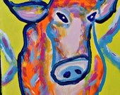 June Moo 11x14 Original acrylic painting