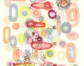 Mod ala Mode, a detailed tiny original pen and ink drawing, original and one of a kind
