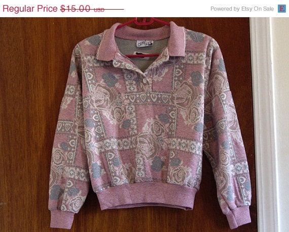 SALE Long Sleeved Polo with Roses