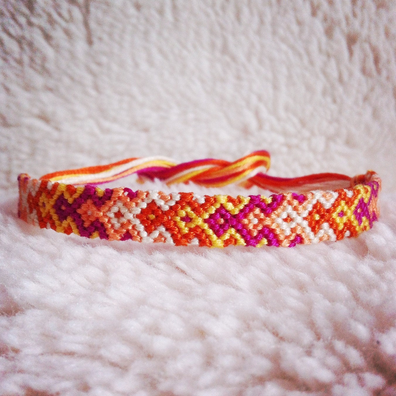 Friendship Bracelet - SALE: Braided Handmade Embroidery Floss Fiber Friendship Bracelet - Thin Graduated Arrowhead