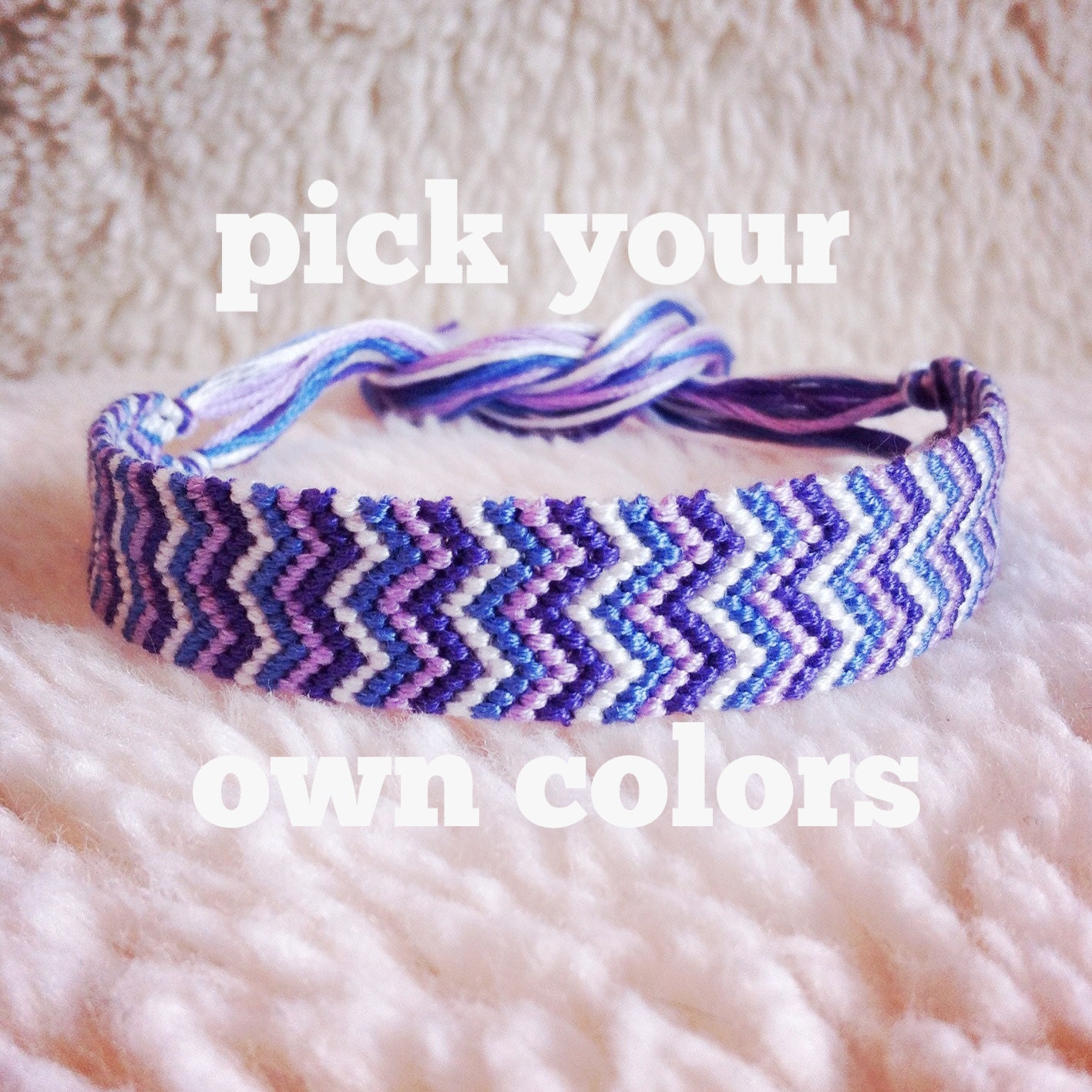 Friendship Bracelet - MADE TO ORDER: Braided Handmade Embroidery Floss Fiber Friendship Bracelet - Double Chevron/Arrowhead