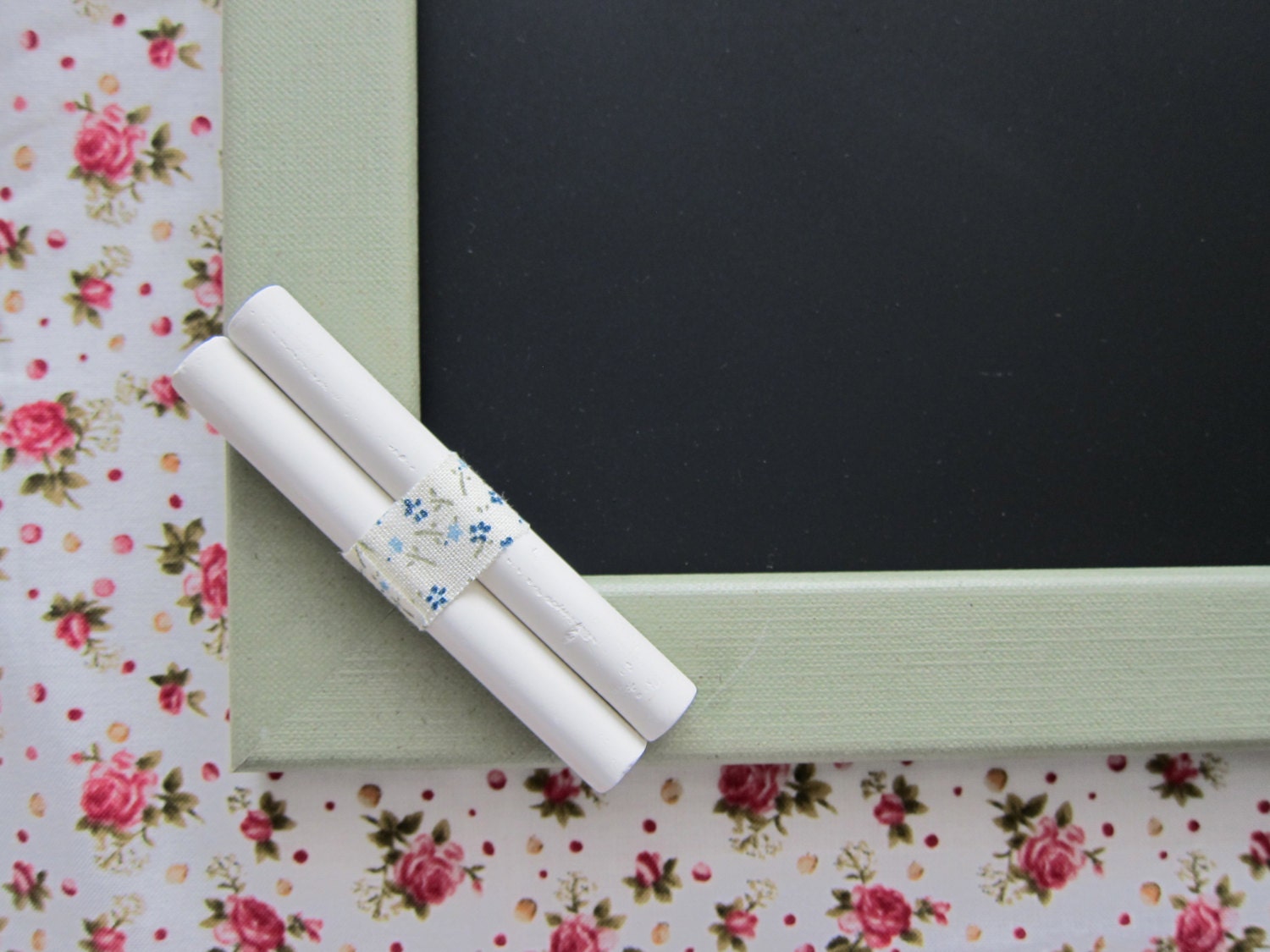 Pale Mint Green Canvas Chalkboard Frame (includes 2 pieces of chalk)